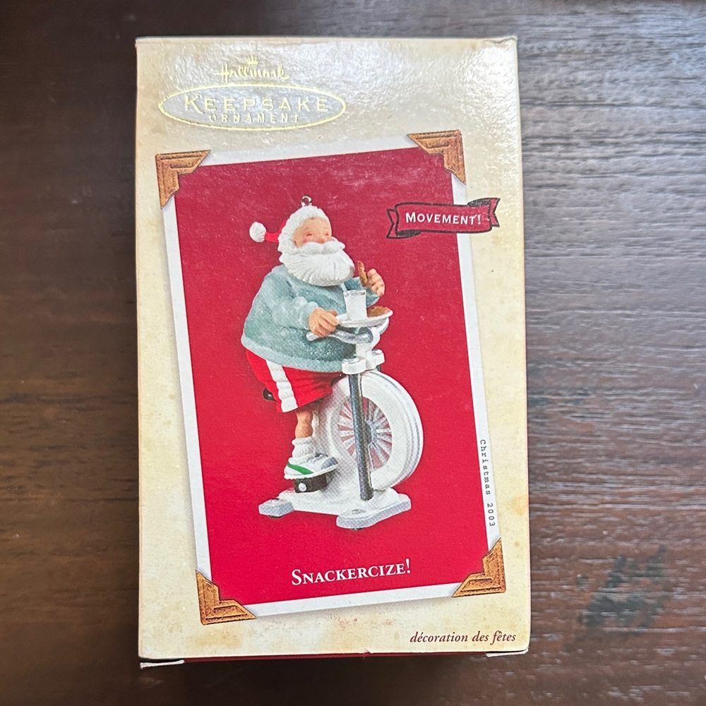 Hallmark Snackercize Santa Ornament - Red and White